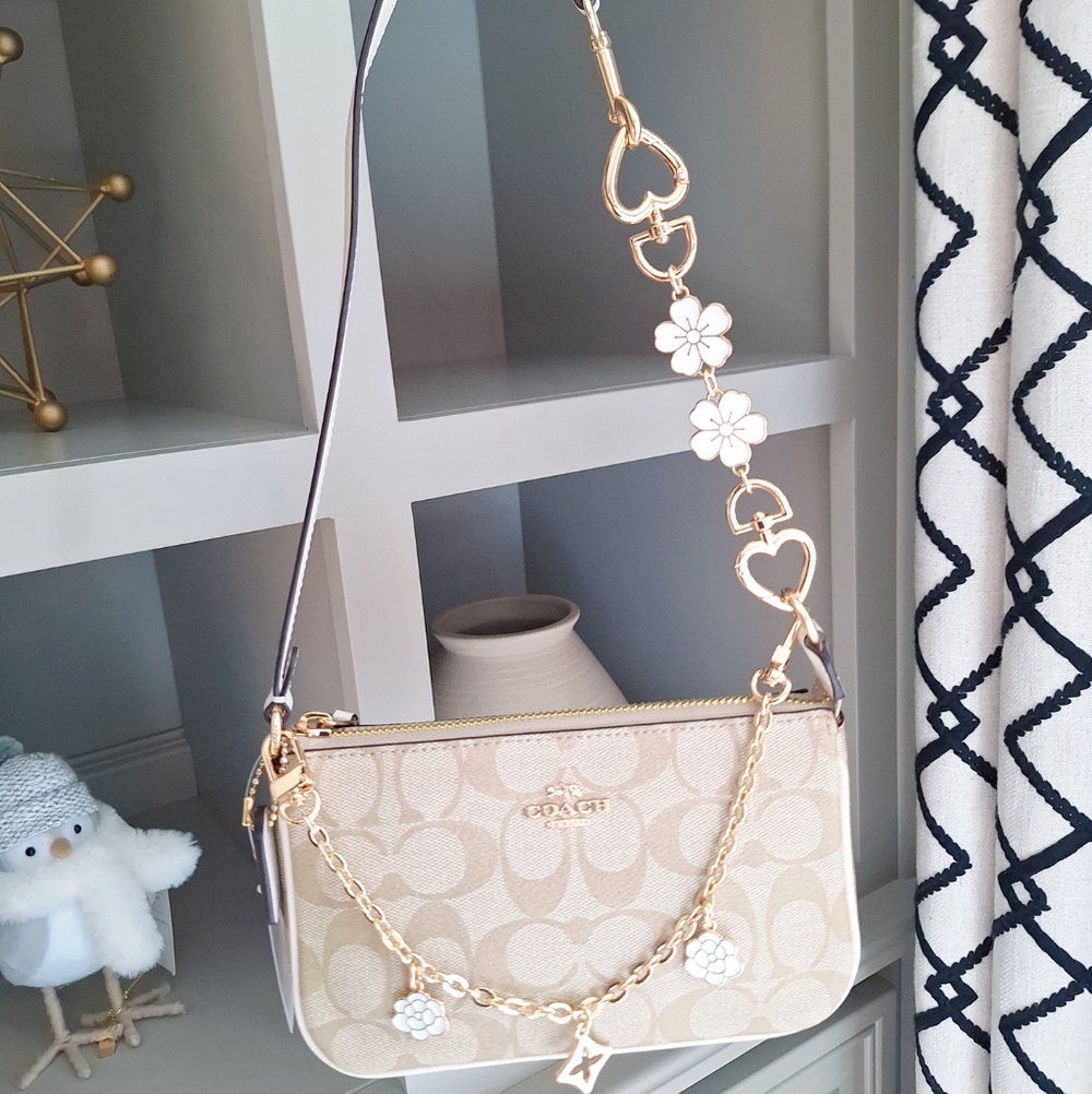 NWT!COACH NOLITA 19 IN BLOCKED SIGNATURE CANVAS C3308 + 2 extend chains - Picture 6 of 10